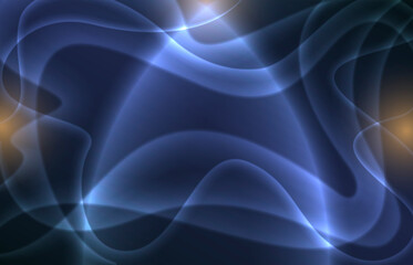 Obraz premium Abstract fantastic background with smooth lines in blue tones.