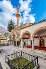 Fototapeta na wymiar Kucuk Aga Madrasa view in Amasya City. Amasya is populer tourist attraction in The Turkey