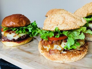 hamburger on a plate