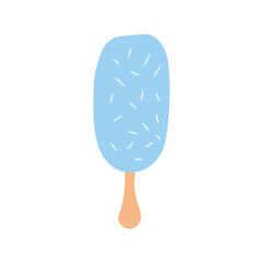 Ice cream elements on a stick.
Sweet summer delicacy with different tastes, isolated popsicle with different topping.Vector illustration for web,design, print.