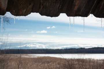 icicles from the roof