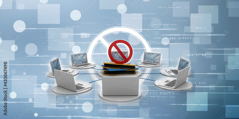 Poster 3d rendering technology computer network