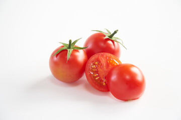 ミニトマトを白背景で