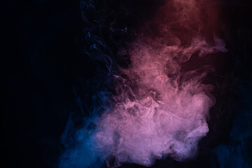 Blue and pink steam on a black background.