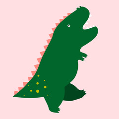 Cute cartoon Tyrannosauruse . Funny print for t-shirt, card, nursery design.