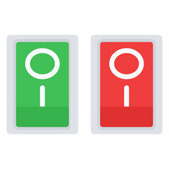 Simple Red and Green Electric Power Switch Vector Icon