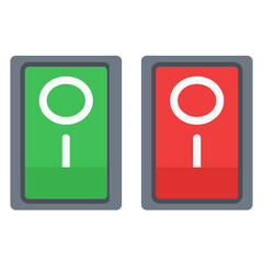 Simple Red and Green Electric Power Switch Vector Icon