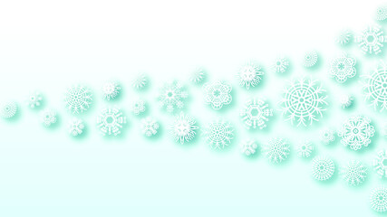 Abstract Background Winter Snowflakes witgh Shadows Vector Design Style Template