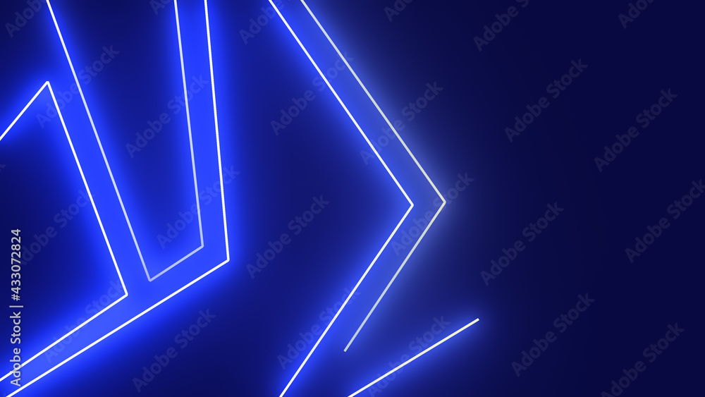 Poster 3d rendering of glowing lines on a black background. can be used to create a variety of media