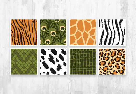 Collection of Animal Print Seamless Patterns