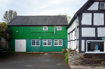 Fototapeta na wymiar traditional timber frame house in herefordshire, weobley, uk, 