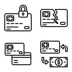 Credit or Debit card icon set Payment related vector