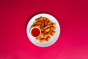 Fried Hot Dog Snacks in Thailand