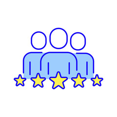 Business partnership RBG color icon. Synergy, teamwork, collaboration, research, meeting. Thin line vector illustration.