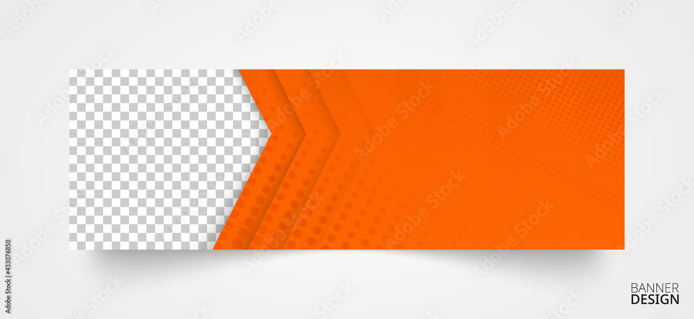 Wall mural template of horizontal web banner with place for your image.