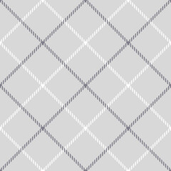 Tattersall check pattern vector in grey and white. Textured background seamless classic graphic for spring summer autumn winter skirt, dress, jacket, coat, other modern everyday fashion fabric design.