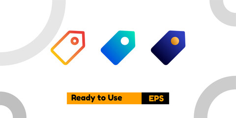 tag icon with three style gradient for poster, social media, and presentation