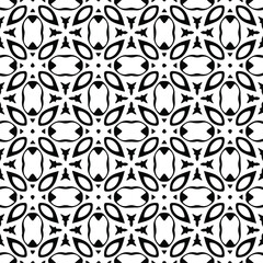 Geometric vector pattern with Black and white colors. Seamless abstract ornament for wallpapers and backgrounds.