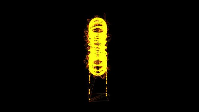 Toroidal Coil Inductor. Wireframe low poly mesh technology. Available in 4K FullHD and HD video