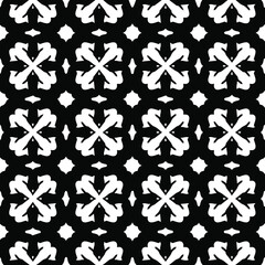  Geometric vector pattern with Black and white colors. Seamless abstract ornament for wallpapers and backgrounds.