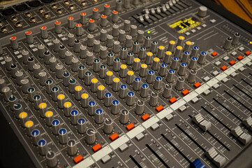 Control panel and music settings in the restaurant.           