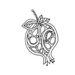 the garnet is decorated with a pattern of thematic ornaments