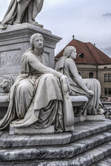 Fototapeta premium Monument of Germany's poet, philosopher and historian Friedrich Schiller (1871) near Concert Hall on Gendarmenmarkt Square in Berlin, Germany.