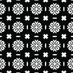 Geometric vector pattern with Black and white colors. Seamless abstract ornament for wallpapers and backgrounds.
