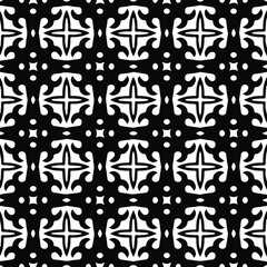  Geometric vector pattern with Black and white colors. Seamless abstract ornament for wallpapers and backgrounds.