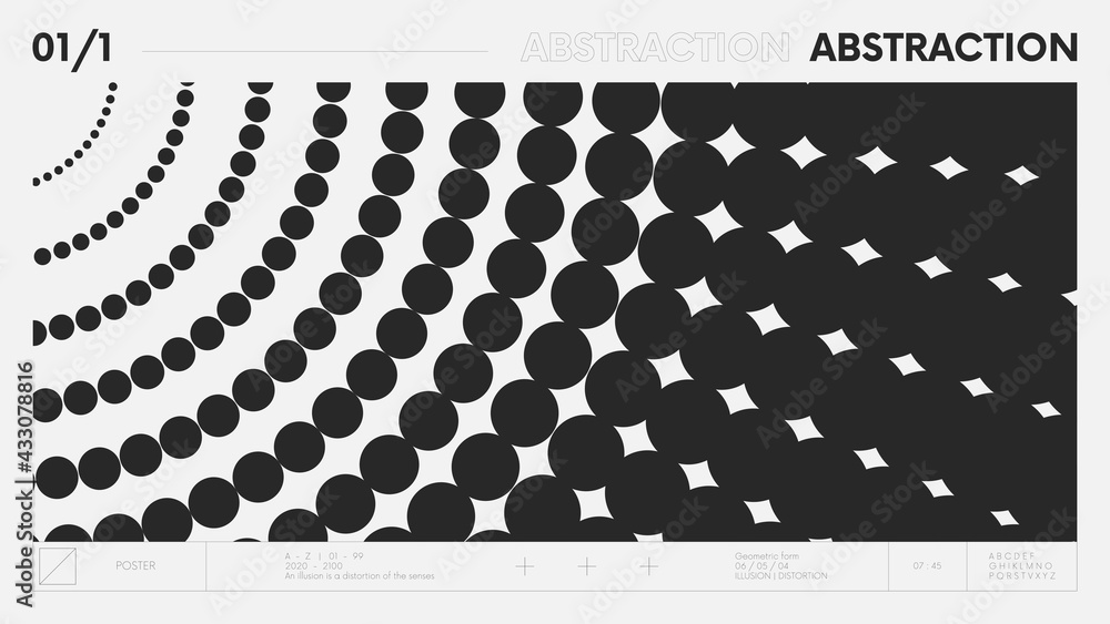 Aufkleber abstract modern geometric banner with simple shapes in black and white colors, graphic composition d