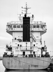 cargo ship moored Big ship in the commercial port of Imperia Oneglia
