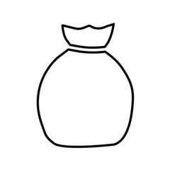Sack line icon. Simple sack or canvas bag sign. Vector Illustration