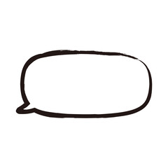 吹き出しイラスト、アイコン（手描き、筆ペン風）