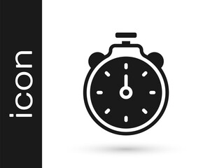 Black Stopwatch icon isolated on white background. Time timer sign. Chronometer sign. Vector