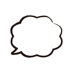吹き出しイラスト、アイコン（手描き、筆ペン風）