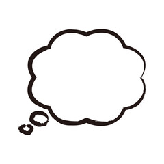 吹き出しイラスト、アイコン（手描き、筆ペン風）