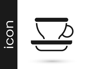 Black Coffee cup icon isolated on white background. Tea cup. Hot drink coffee. Vector