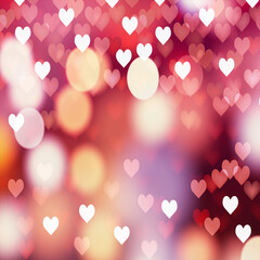 Abstract blurred boked heart and light background. - obrazy, fototapety, plakaty