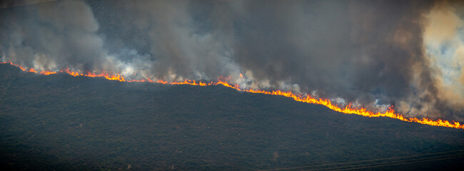 Incendio en el paraje natural de los Ancares leoneses, España	