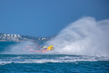 Obraz premium A man driving a jet ski