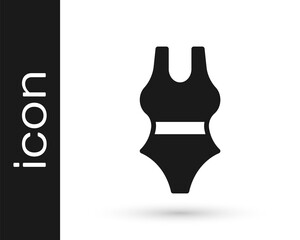 Black Swimsuit icon isolated on white background. Vector