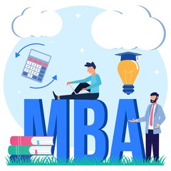 Illustration vector graphic cartoon character of MBA