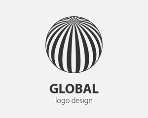 Sphere vector logo design template for business. Global icon.