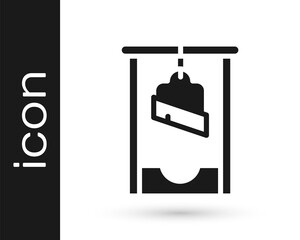 Black Guillotine medieval execution icon isolated on white background. Vector