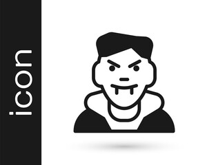 Black Vampire icon isolated on white background. Happy Halloween party. Vector