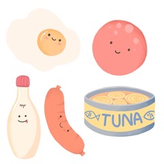 Breakfast food cartoon