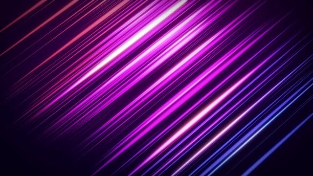 Abstract Motion Sweet Purple Colorful Diagonal Straight Parallel Streaking Light Beams Background Seamless Loop