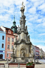 Obraz premium memorial plague column of the Holy Trinity in town Jinrichuv Hradec in Czech republic