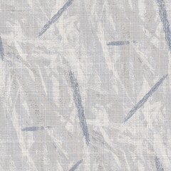 Seamless french farmhouse woven linen mottled texture. Ecru flax blue hemp fiber. Natural pattern background. Organic ticking fabric for kitchen towel material. Pinstripe material allover print - 433093691