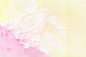 handmade abstract watercolor background design with pink and yellow color